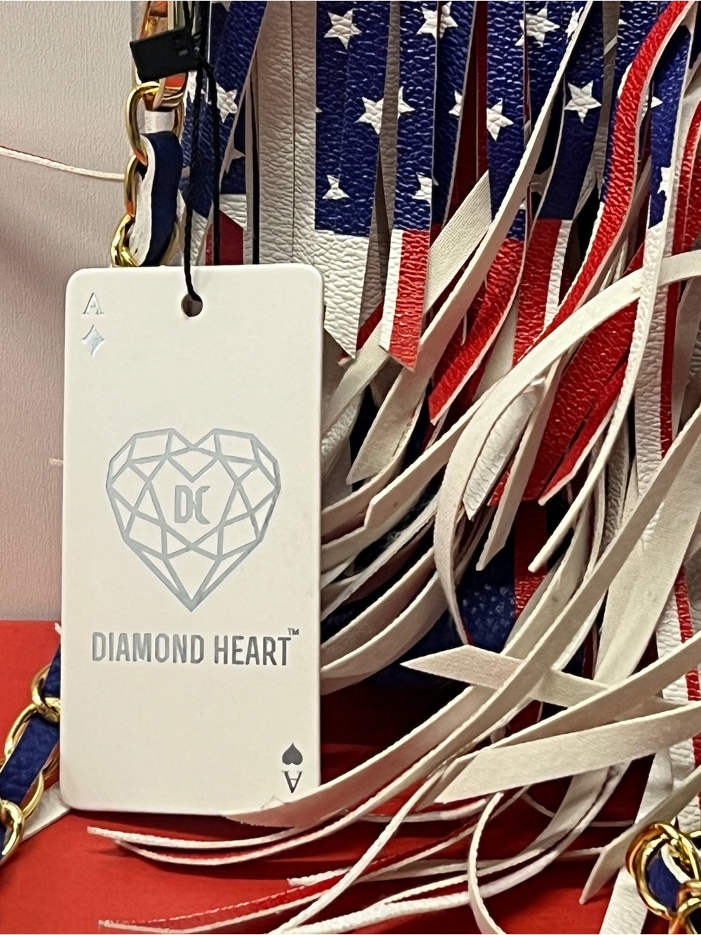Diamond Supply Co. Red, White & Blue Fringe Chain Crossbody - Picture 2 of 6